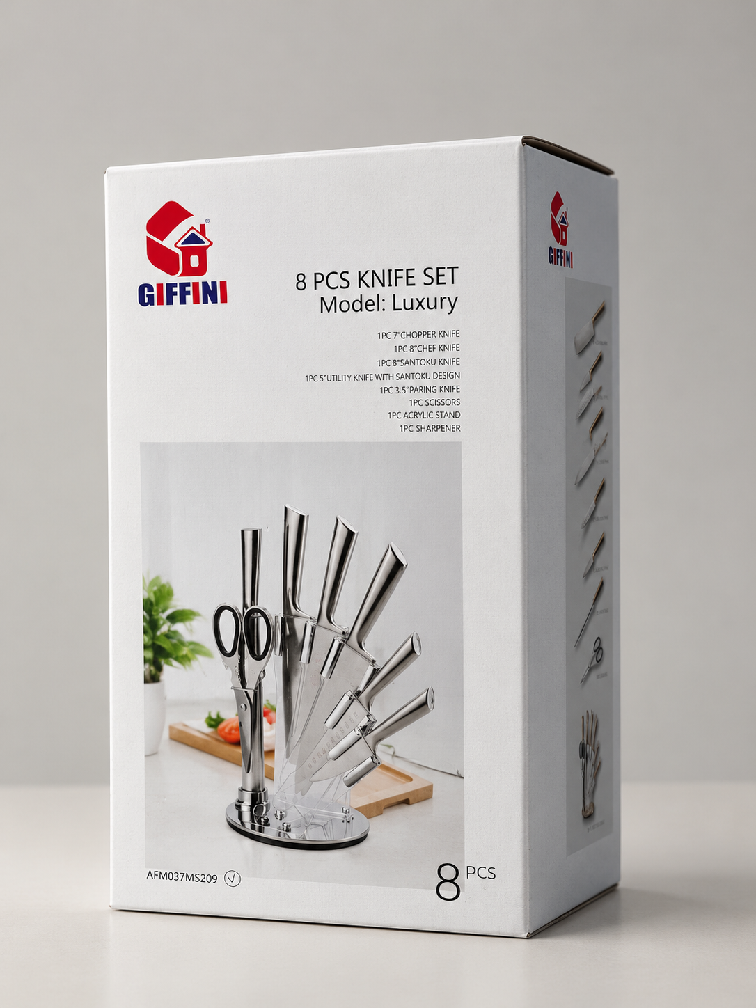 ست چاقوی آشپزخانه ۸ پارچه GIFFINI مدل Luxury