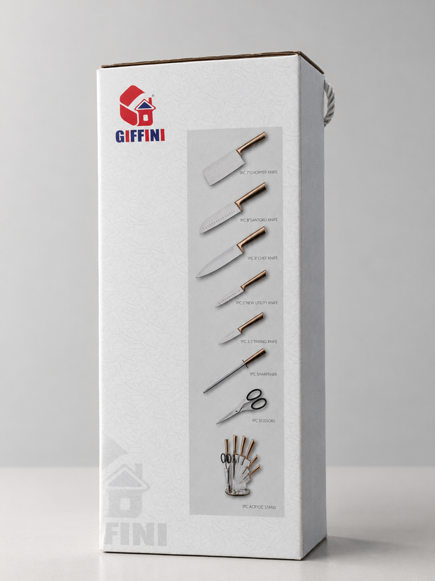 ست چاقوی آشپزخانه ۸ پارچه GIFFINI مدل Luxury